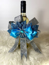 Turquoise & Silver Bow W/Silver Starburst & Turquoise Rhinestone