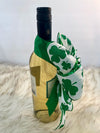 St. Patricks Day Bow W/ Large Emerald Green Rhinestone Center