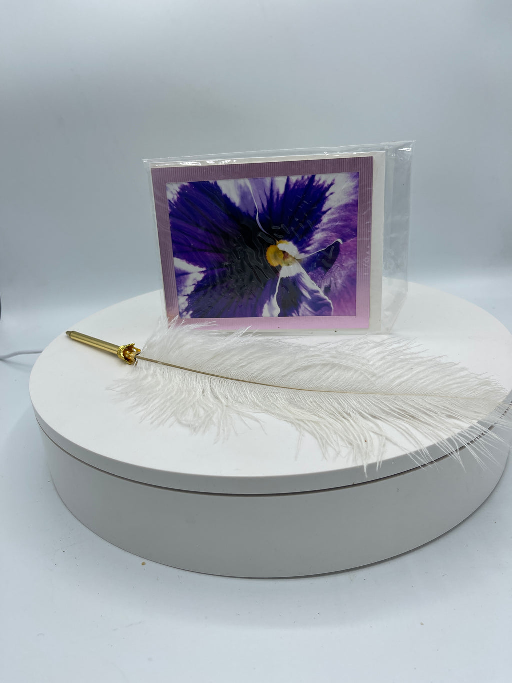 Lavender Metallic Matted Pansy Photo Card