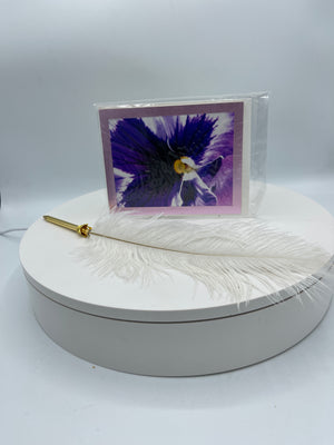 Lavender Metallic Matted Pansy Photo Card
