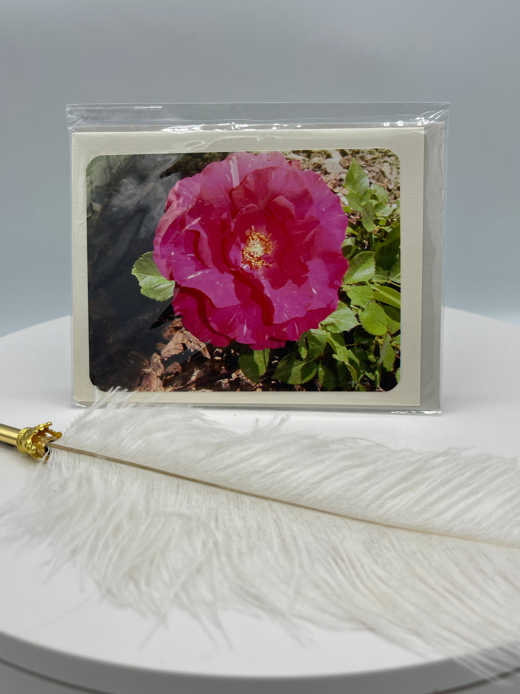 Large Red Rose Photo Card