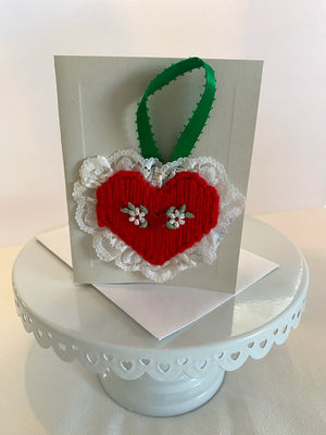 Needlepoint Heart Ornament Card