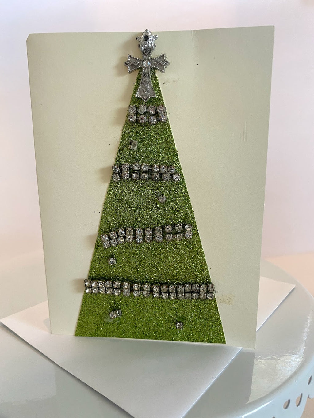 Rhinestone Christmas Tree Card