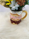 Floral Arrangement w/Yellow Sunflowers, Blue, Beige & Brown Flowers...