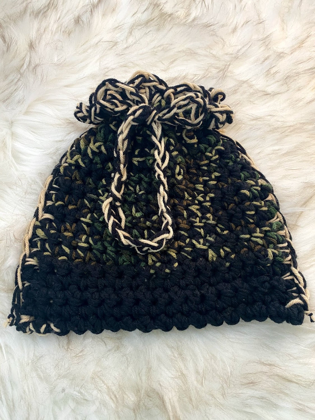 Camo & Black Gift Bag w/Drawstring