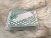 Off White Gift Bag w/Detachable Turquoise Rose Embellishment