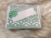 Off White Gift Bag w/Detachable Turquoise Rose Embellishment