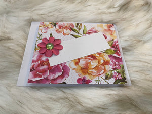 Small White Gift Bag W/Rose Embellishment