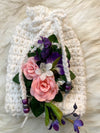 Small White Gift Bag W/Rose Embellishment