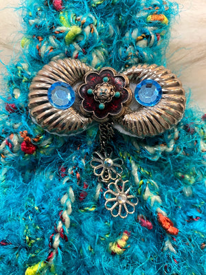 Small Turquoise Gift Bag W/Embellishment