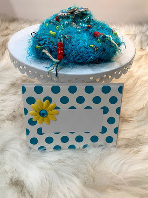 Small Turquoise Gift Bag W/Embellishment