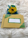 Small Turquoise Gift Bag W/Sunflower Embellishment