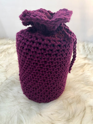 Purple Container Gift Bag W/Detachable Yellow Flower Embellishment