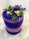 Purple & Lavender Container Gift Bag w/Large Floral Embellishment