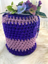 Purple & Lavender Container Gift Bag w/Large Floral Embellishment