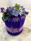 Purple & Lavender Container Gift Bag w/Large Floral Embellishment