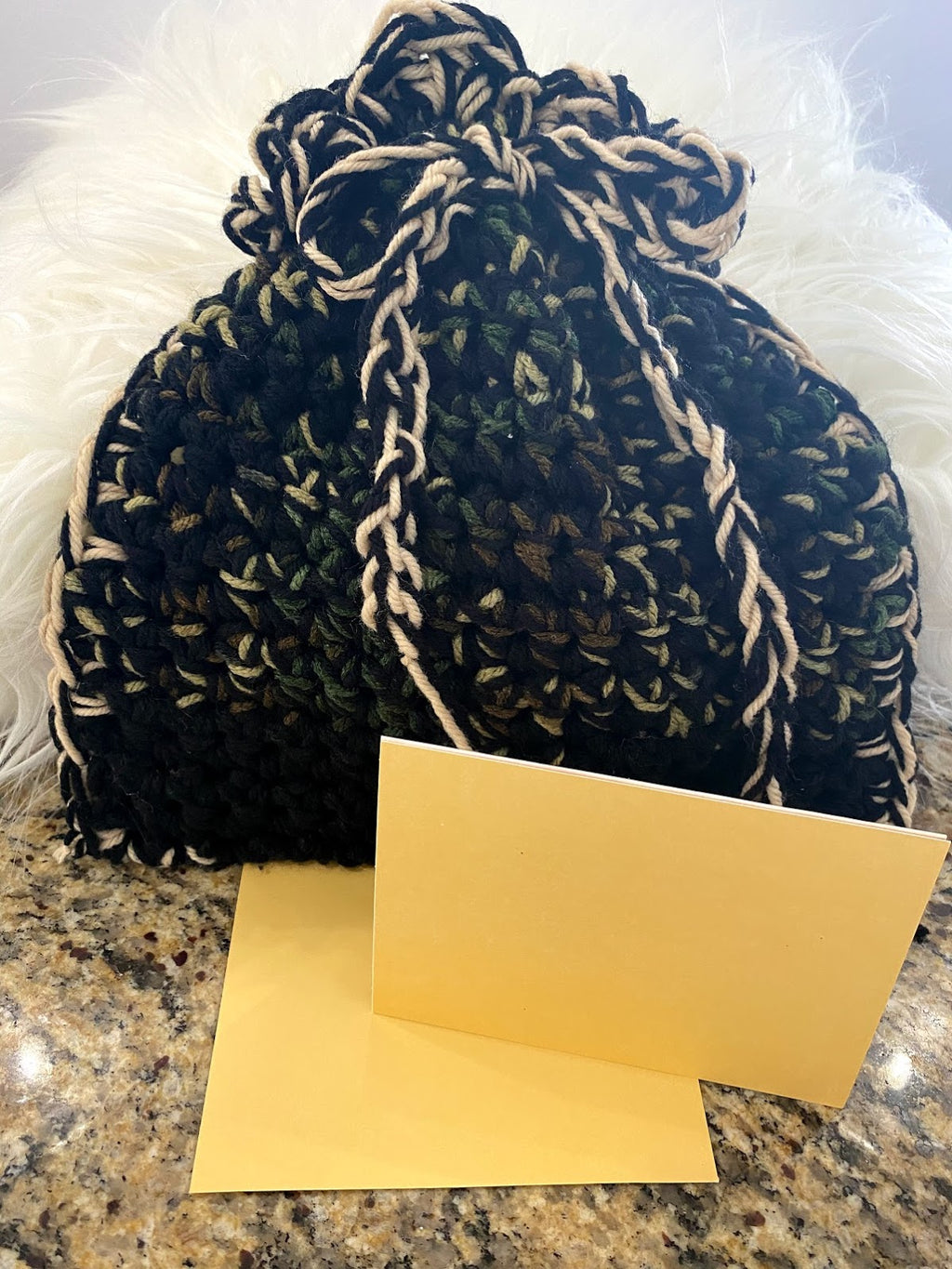 Camo & Black Gift Bag w/Drawstring
