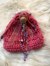 Small Pink Gift Bag W/Beaded Embellishment
