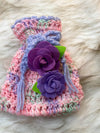 Pink & Lavender Gift  Bag w/Purple Rose Embellishment & Card