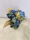 Tall Green Floral Arrangement w/Blue & Gold Accents...