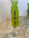 Three Piece Green Glassware Vase Set