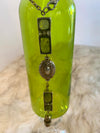 Three Piece Green Glassware Vase Set