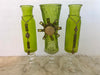 Three Piece Green Glassware Vase Set