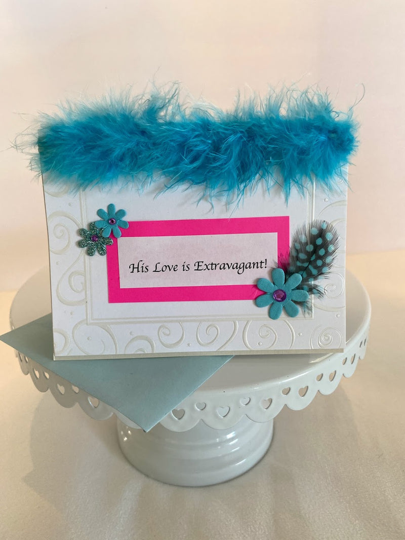 Turquoise Boa Trim 