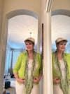 Multi-Colored Green Textured Designer Infinity Scarf