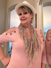 Mint Green & Pink Designer Infinity Scarf