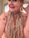 Mint Green & Pink Designer Infinity Scarf