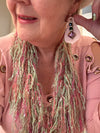 Mint Green & Pink Designer Infinity Scarf