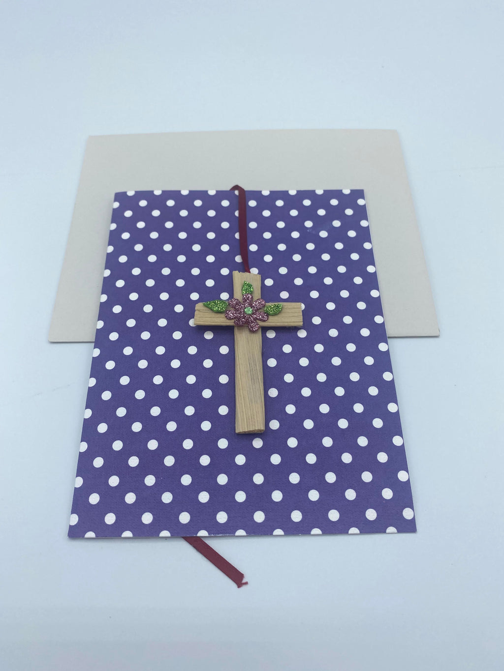 Purple Card w/ Corn Stalk Cross Bookmarker
