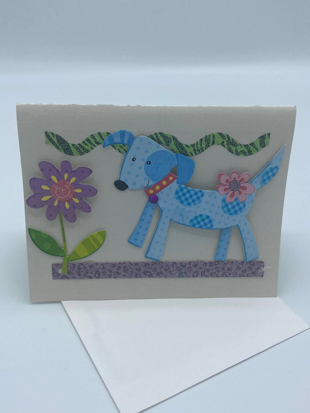 Whimsical Blue Doggie Card
