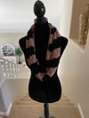 Black & Beige Velvet Infinity Scarf