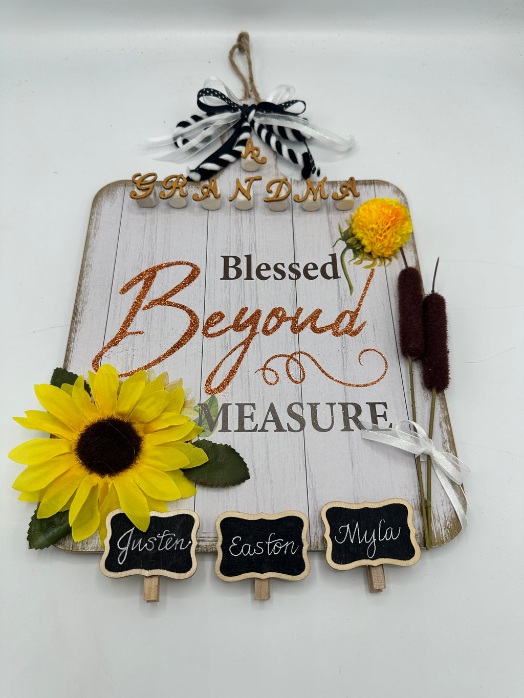 Customizable Blessed Beyond Measure GRANDMA Sign