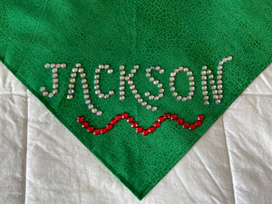Customized Red & Green Christmas Dog Scarves