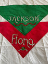 Customized Red & Green Christmas Dog Scarves
