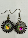 Gold Wire EarringsW/Austrian Metallic Stone