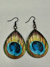 Stunning Metal Glitter Peacock Earrings