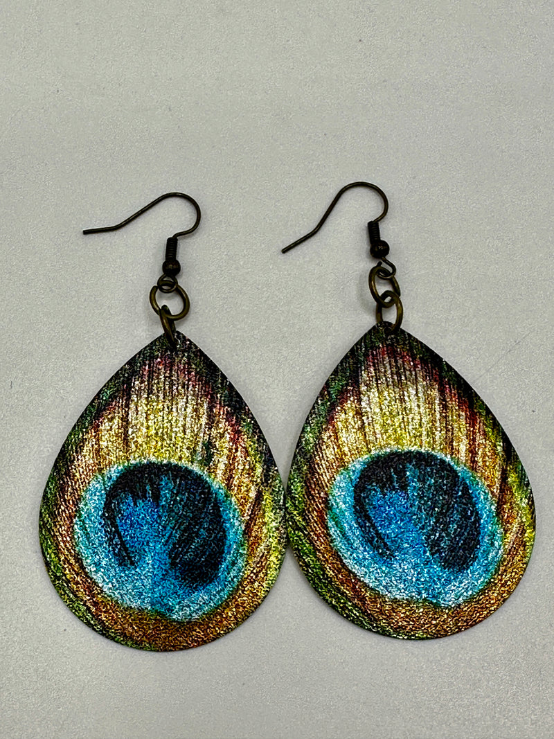 Stunning Metal Glitter Peacock Earrings