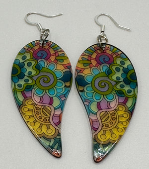 Multi-Colored Paisley Earrings