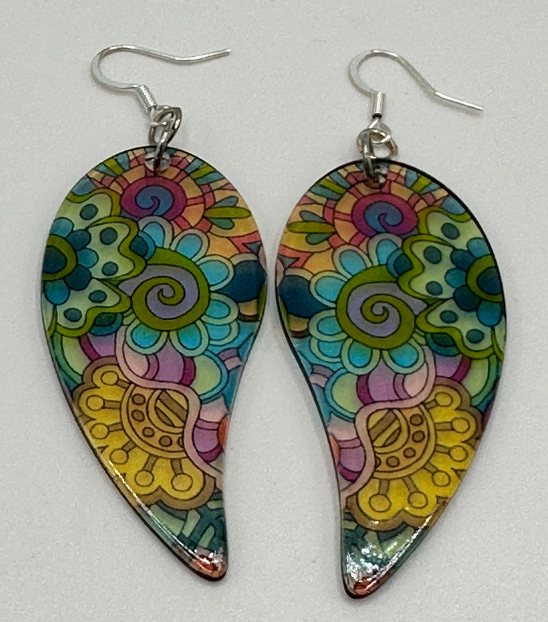 Multi-Colored Paisley Earrings