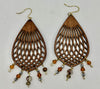 Brown Wooden Beaded Earrings