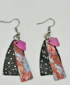 Multi-Colored Three Tier Metal Earrings