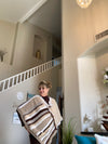 Multi-Colored Beige, White & Brown Poncho