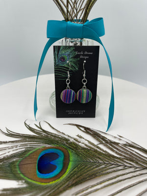 Multi-Colored Vertical Striped Tapestry Earrings