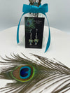 Green Rhinestone Palm Tree Hypoallergenic Earrings