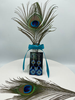 Sapphire Blue & Turquoise Boho Dangly Earrings