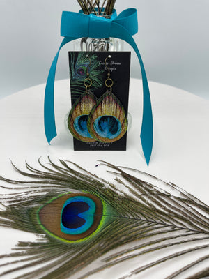 Stunning Metal Glitter Peacock Earrings
